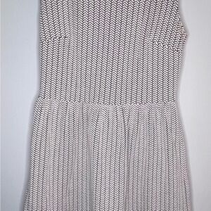 LOFT Black & White Sleeveless Fit-and-Flare Dress